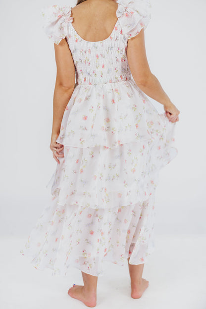 Forever & Always Midi Dress in Tiny Pink Floral - Bump Friendly & Inclusive Sizing (S-3XL)