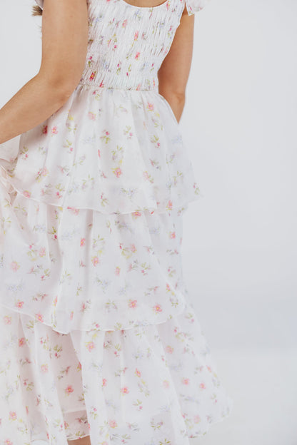 Forever & Always Midi Dress in Tiny Pink Floral - Bump Friendly & Inclusive Sizing (S-3XL)