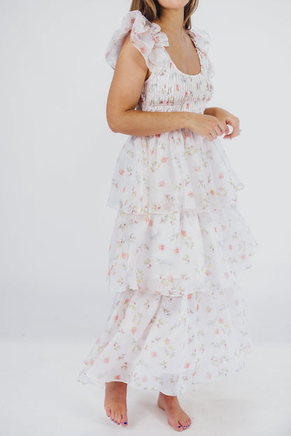 Forever & Always Midi Dress in Tiny Pink Floral - Bump Friendly & Inclusive Sizing (S-3XL)