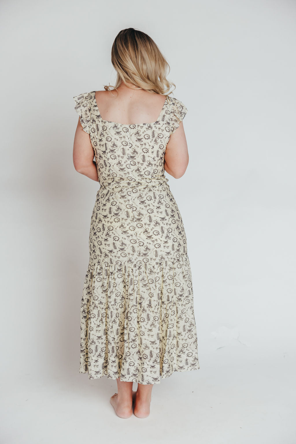 Emery Midi Dress in Vintage Tea (Sizes S-XL)