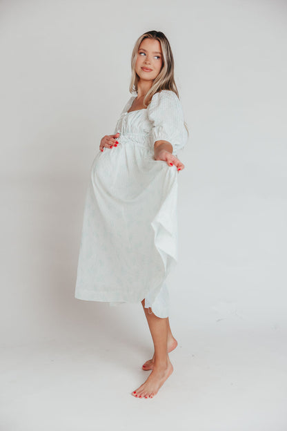 Edda Coastal Midi Dress in Sage - Bump Friendly & Inclusive Sizing (S-3XL)