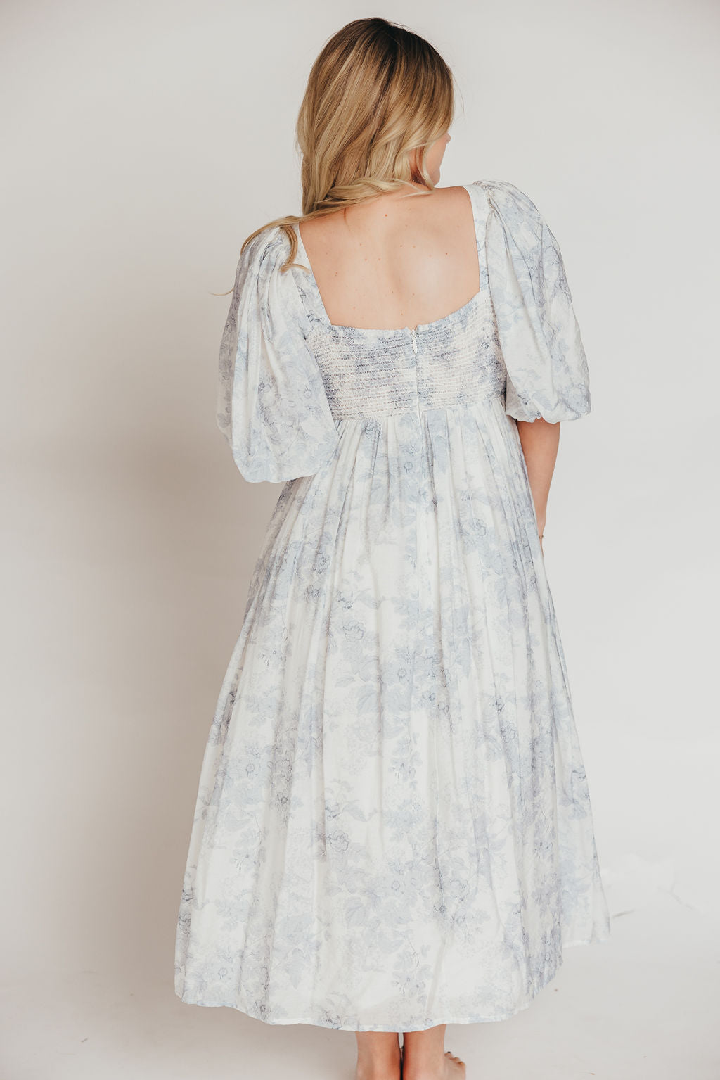 Harlow Maxi Dress in Light Blue Floral - Bump Friendly & Inclusive Sizing (S-3XL)