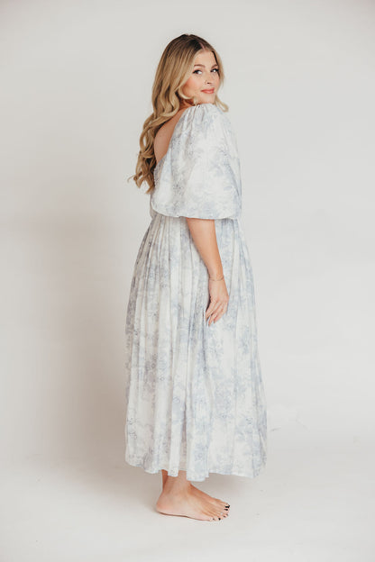 Harlow Maxi Dress in Light Blue Floral - Bump Friendly & Inclusive Sizing (S-3XL)