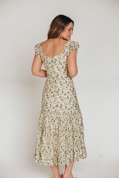 Emery Midi Dress in Vintage Tea (Sizes S-XL)