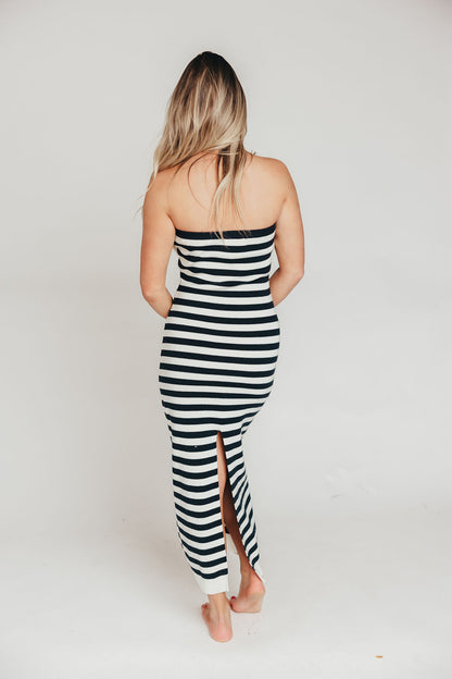 Eventide Maxi Dress in Navy / Ivory Stripe