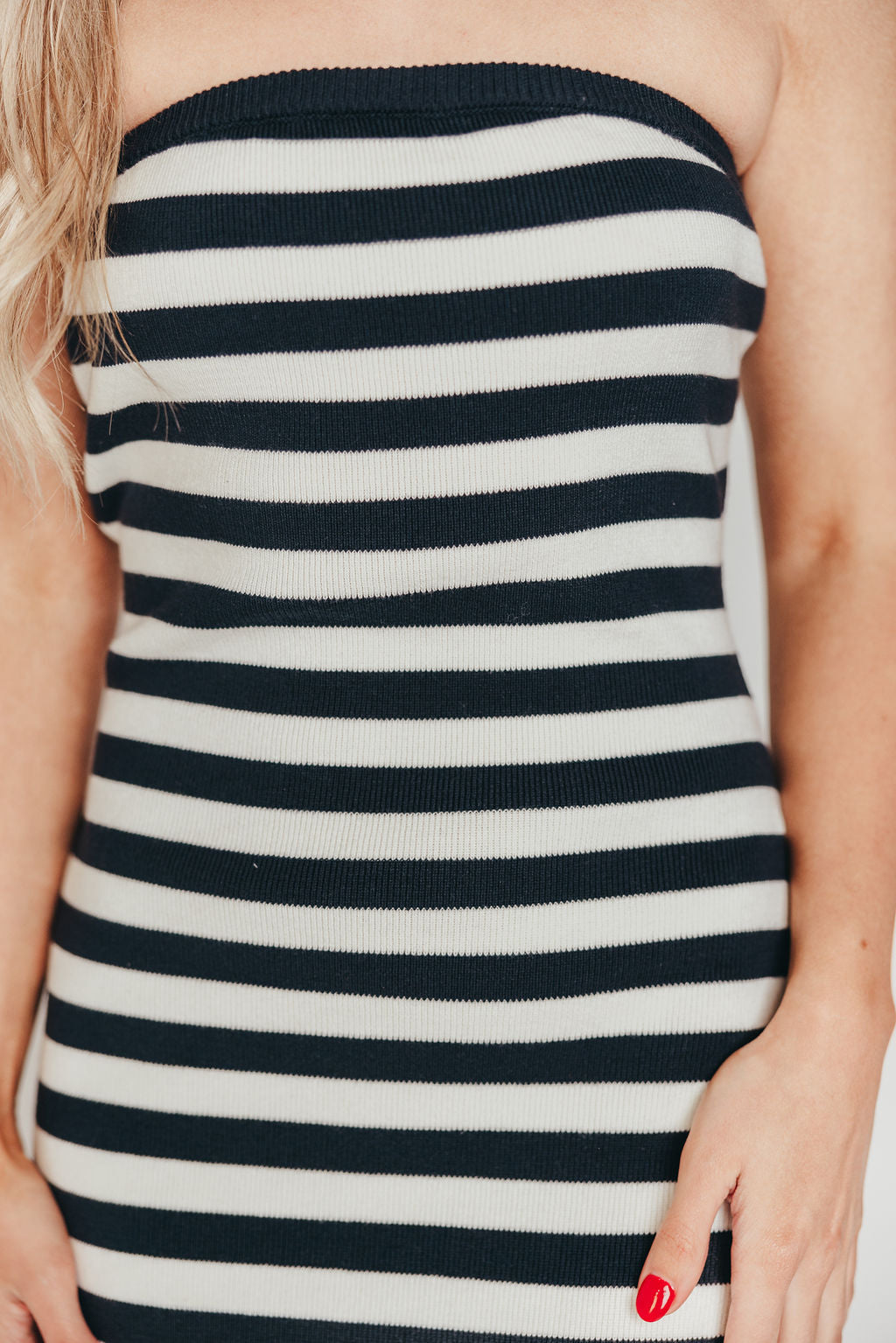 Eventide Maxi Dress in Navy / Ivory Stripe