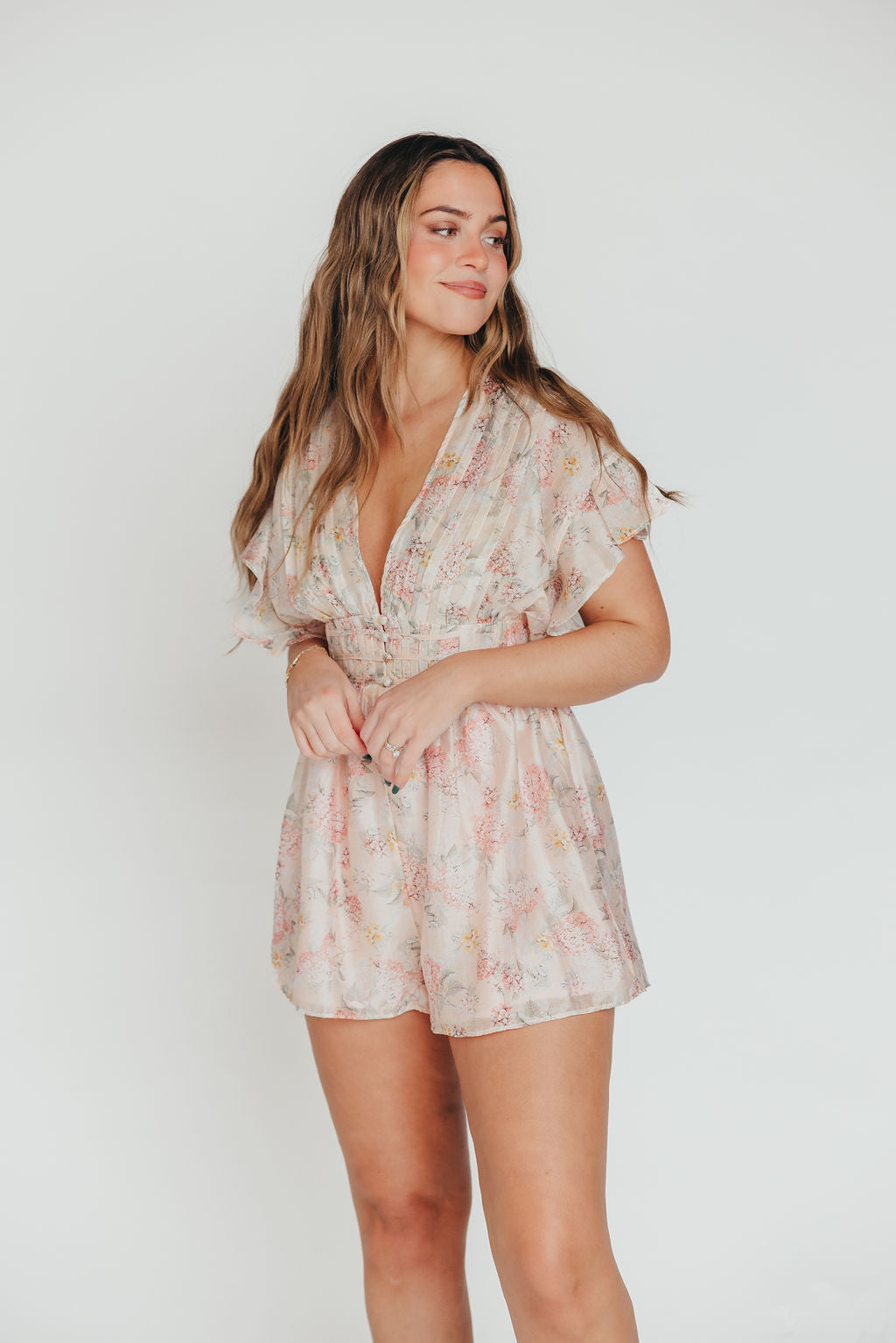 The Macy Romper in Pink Multi