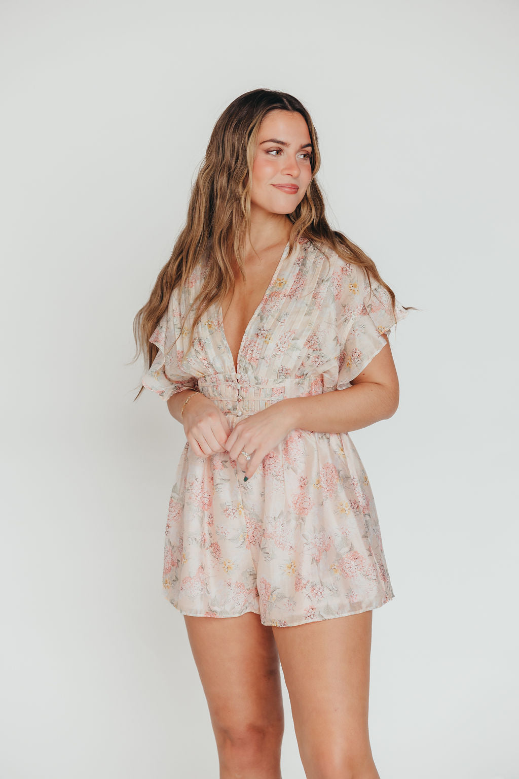 The Macy Romper in Pink Multi