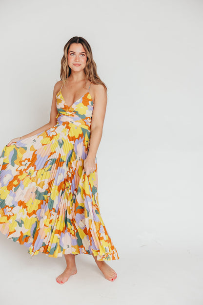 ASTR Blythe Maxi Dress in Lime Floral