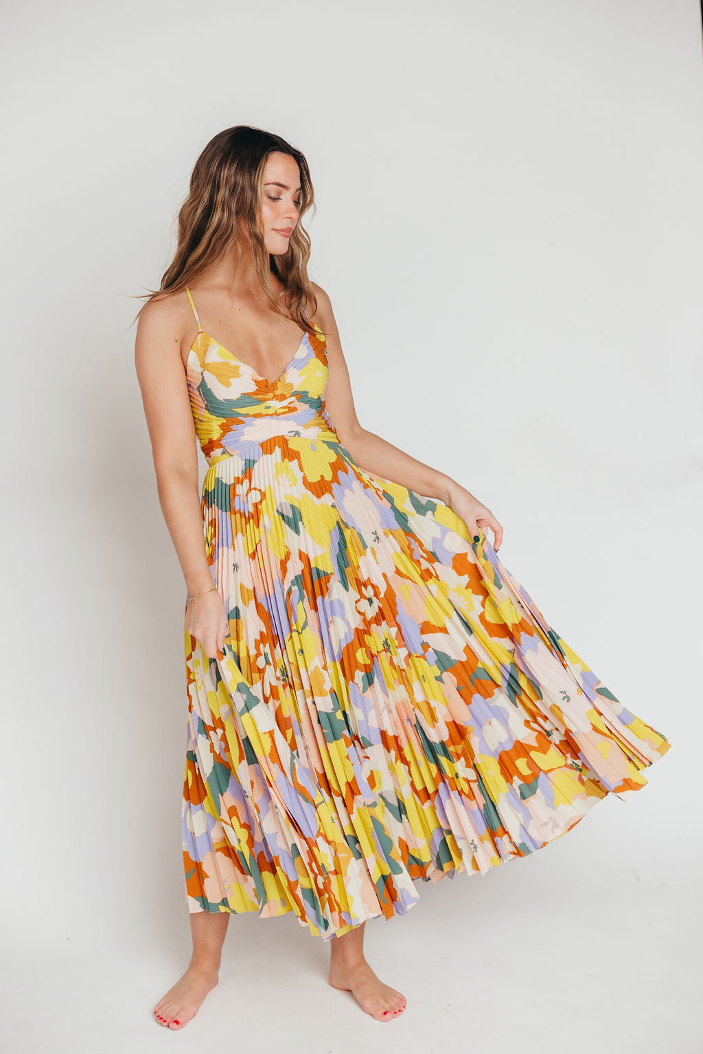 ASTR Blythe Maxi Dress in Lime Floral