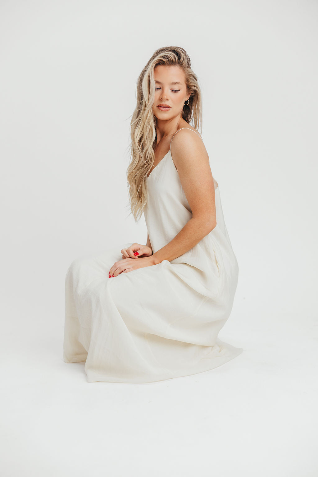 Deacon Basic Maxi Tank Dress in Ivory