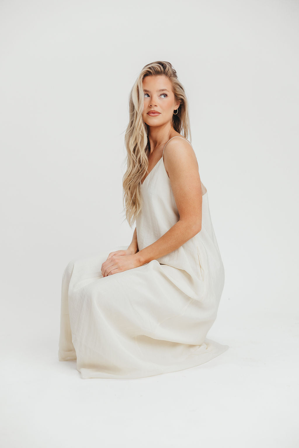 Deacon Basic Maxi Tank Dress in Ivory