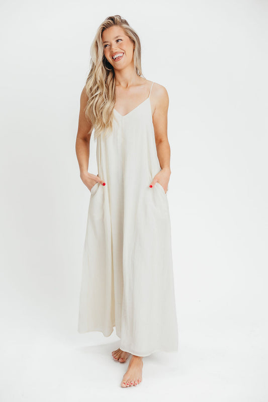 Deacon Basic Maxi Tank Dress in Ivory