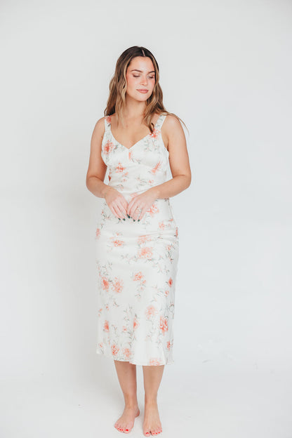 The Felicity Midi Dress in Ivory Floral