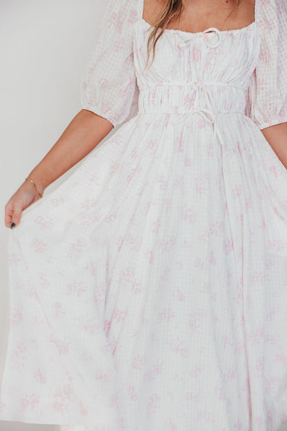 Edda Coastal Midi Dress in Pink - Bump Friendly & Inclusive Sizing (S-3XL)