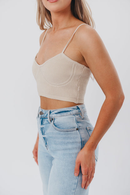 Solano Knit Bra Top in Cream