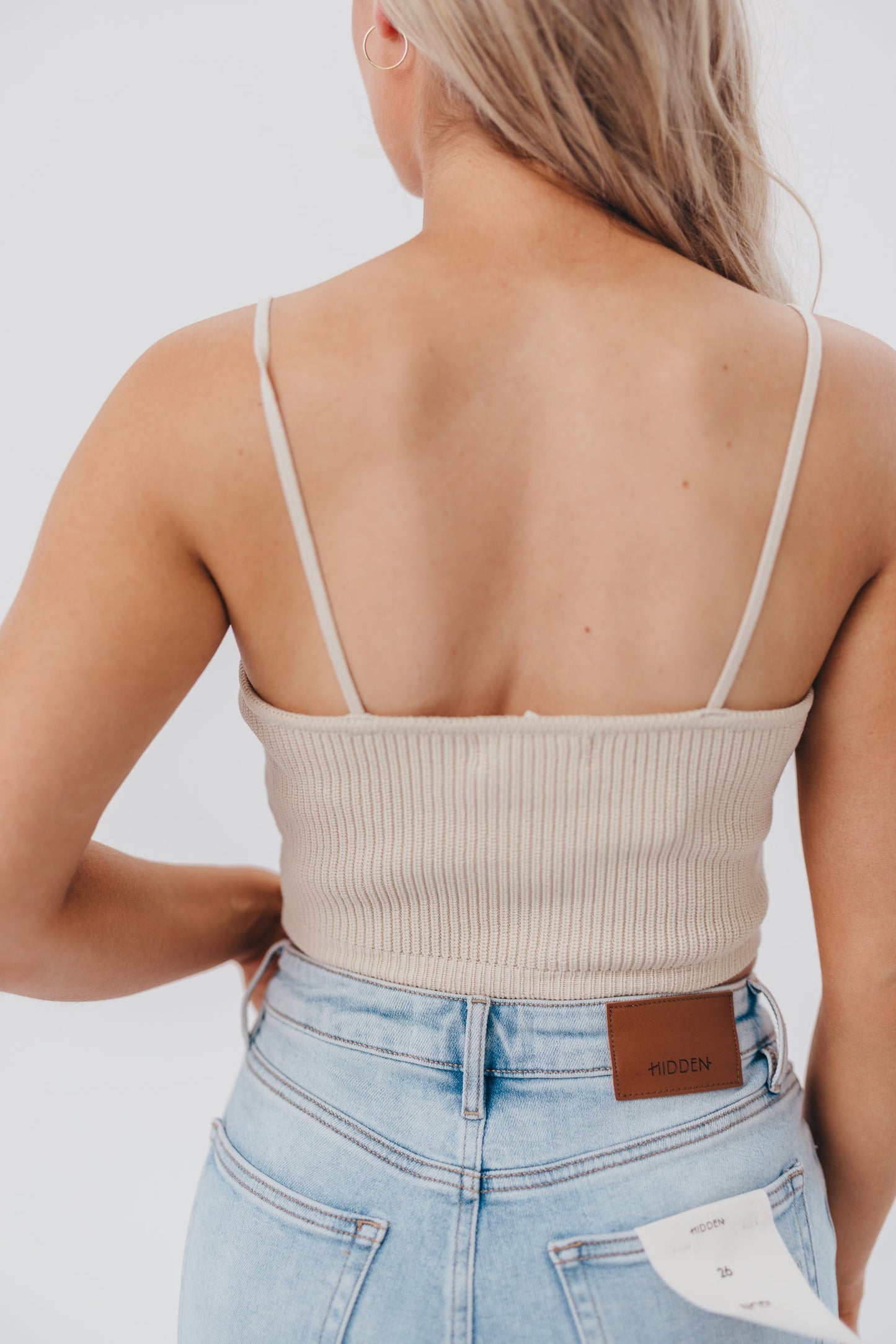 Solano Knit Bra Top in Cream