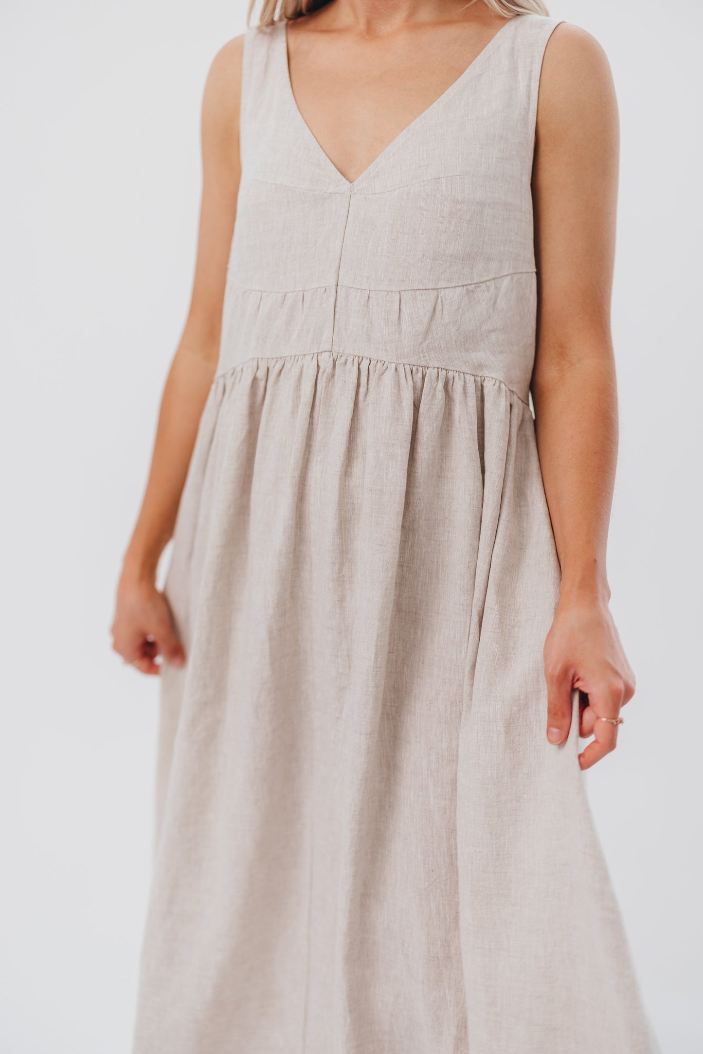 Eleonie 100% Linen Maxi Dress in Linen