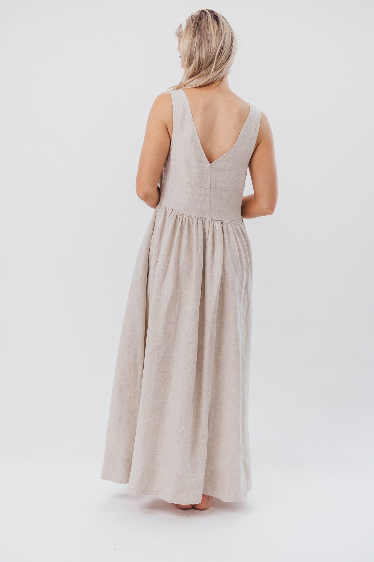 Eleonie 100% Linen Maxi Dress in Linen