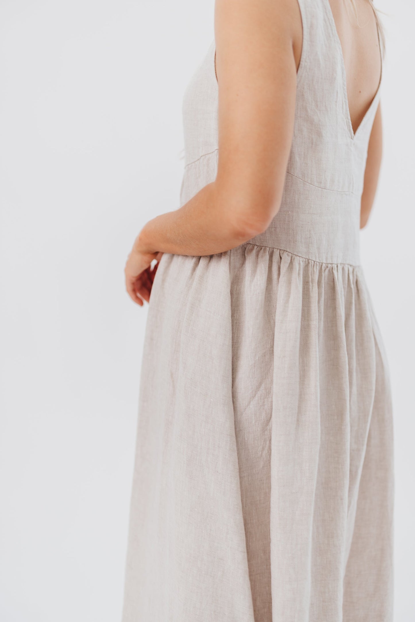 Eleonie 100% Linen Maxi Dress in Linen