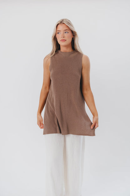 Nora Knit Tank in Taupe