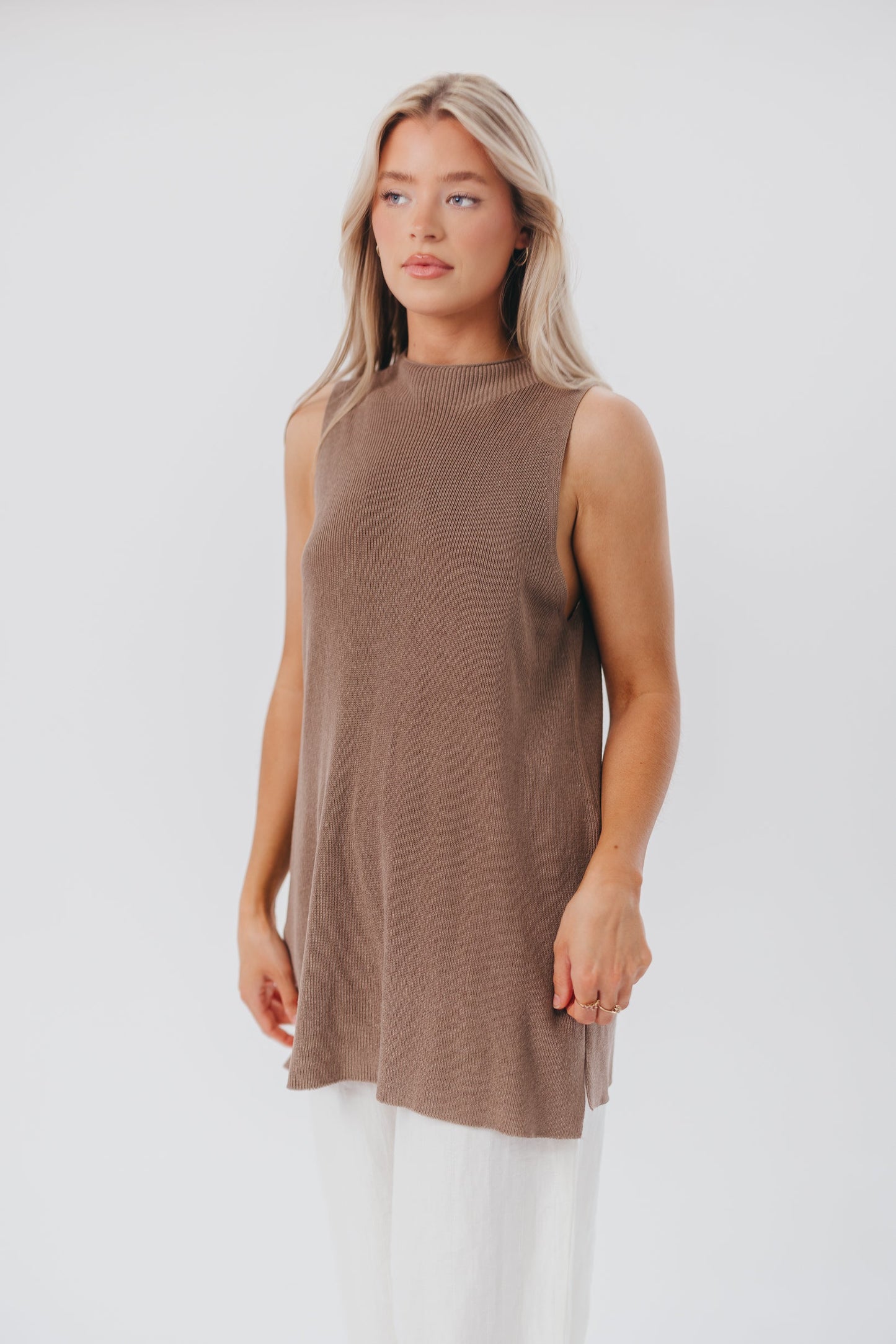 Nora Knit Tank in Taupe