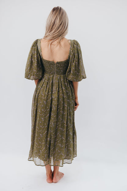 Harlow Maxi Dress in Meadow Green - Bump Friendly (S-XL)