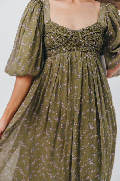 Harlow Maxi Dress in Meadow Green - Bump Friendly (S-XL)