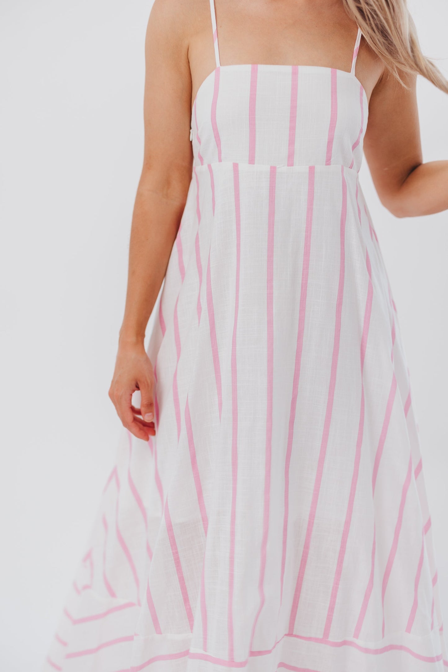 Poppy Striped Maxi Dress in Pink Stripes