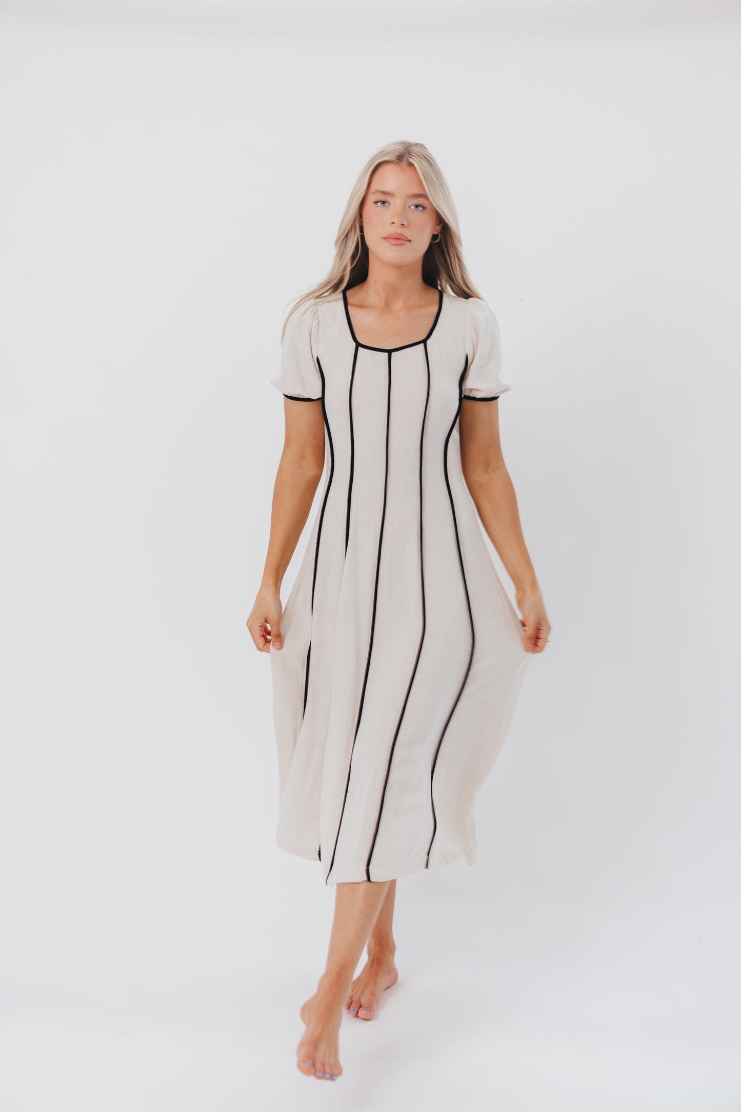 Andy Linen-Blend Maxi Dress in Natural