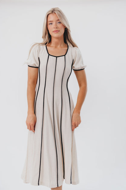 Andy Linen-Blend Maxi Dress in Natural