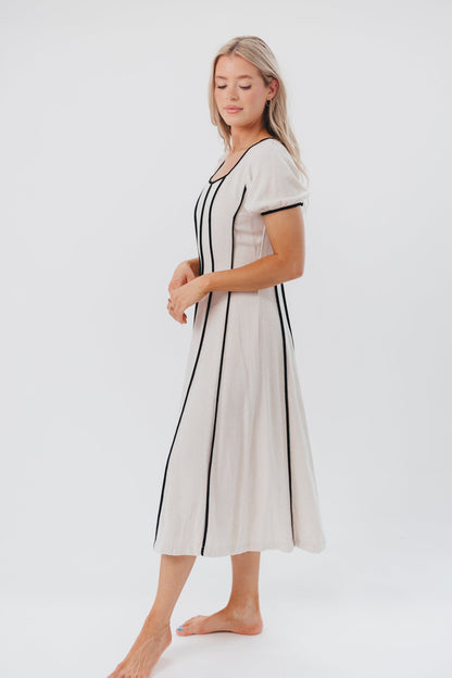 Andy Linen-Blend Maxi Dress in Natural