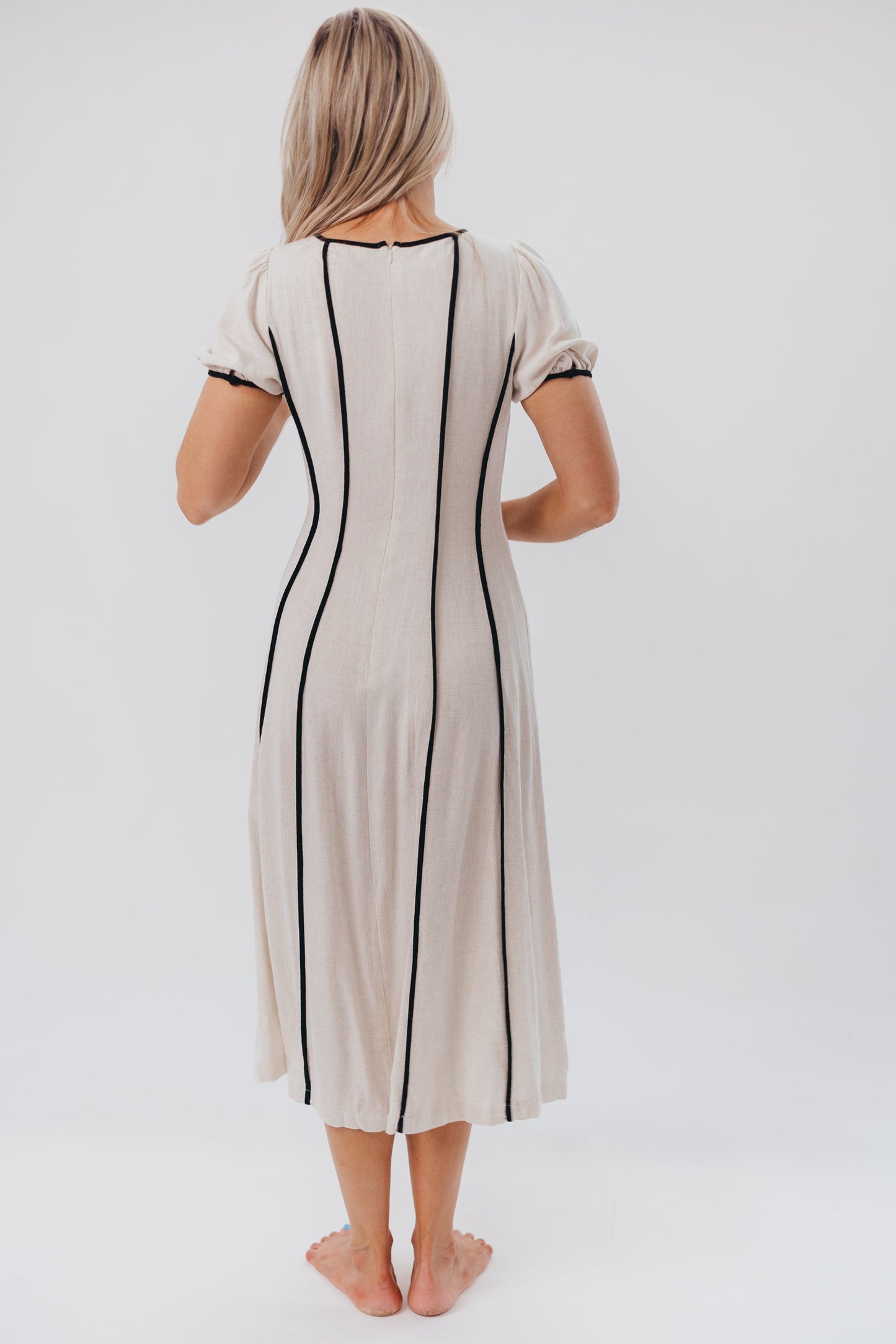 Andy Linen-Blend Maxi Dress in Natural