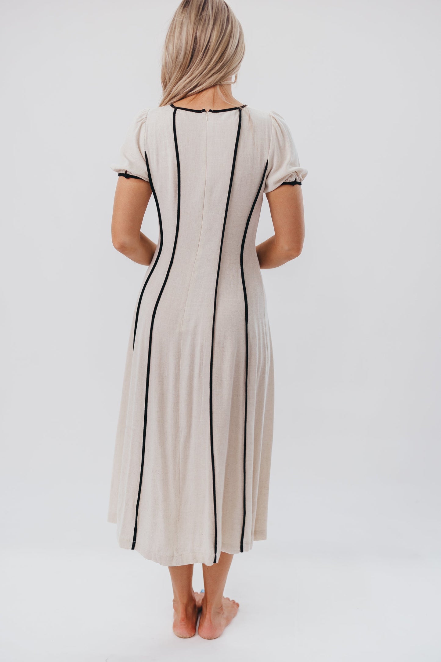 Andy Linen-Blend Maxi Dress in Natural