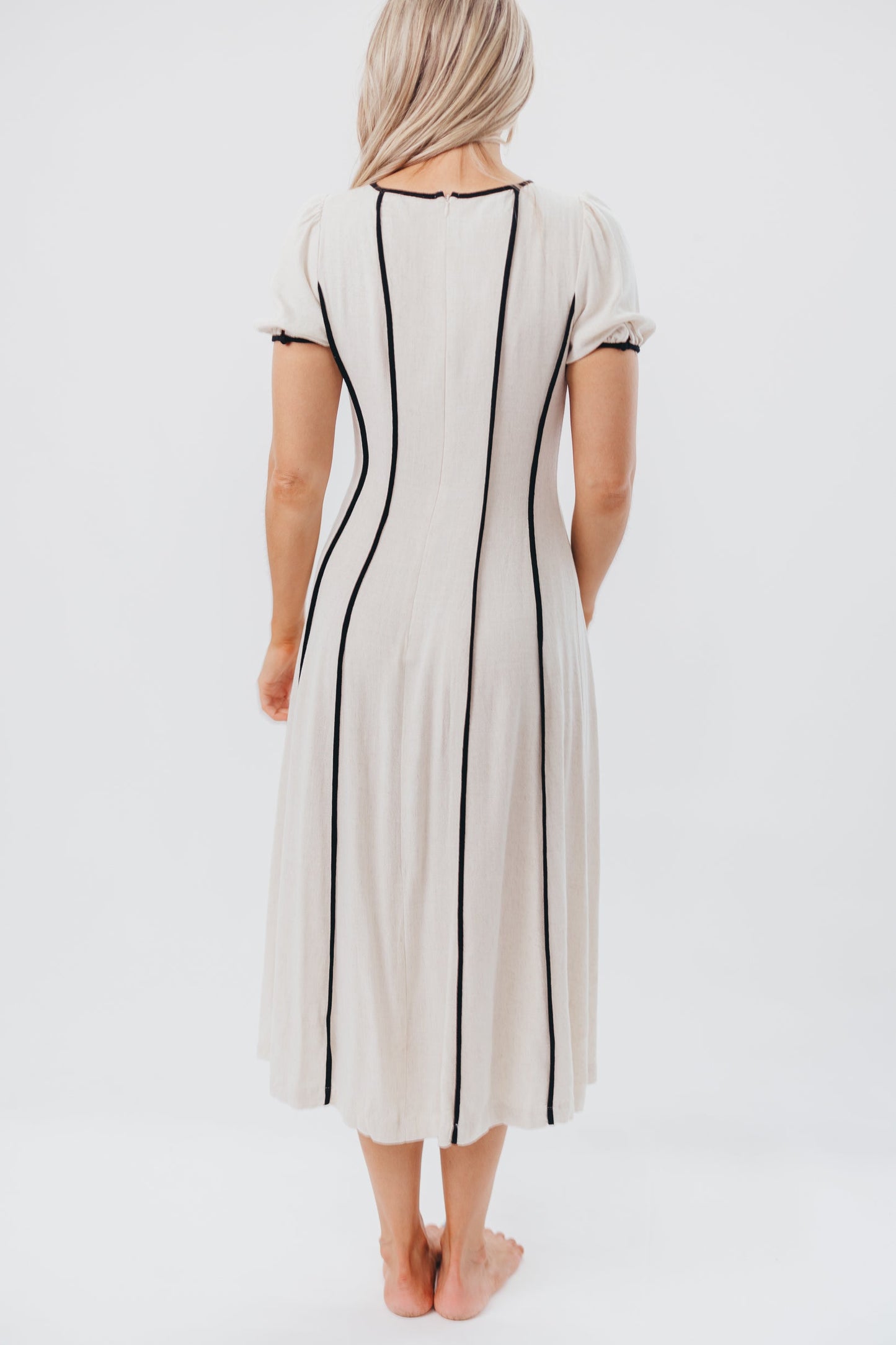 Andy Linen-Blend Maxi Dress in Natural