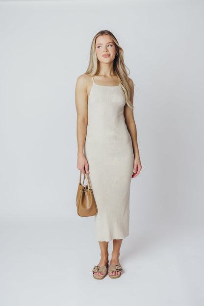 Rowan Knit Midi Dress in Natural