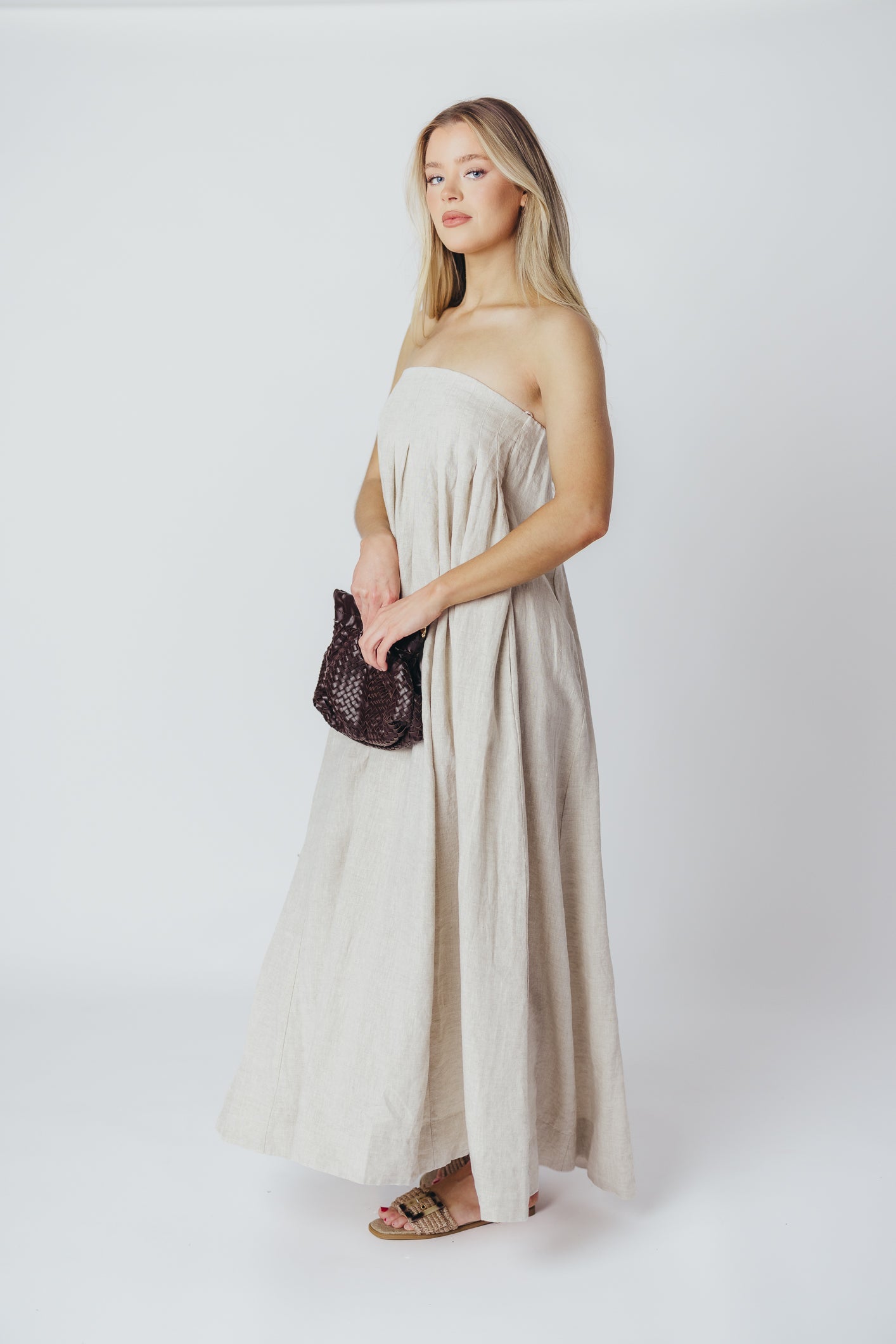 Zabina Maxi Dress in Linen - 100% Linen