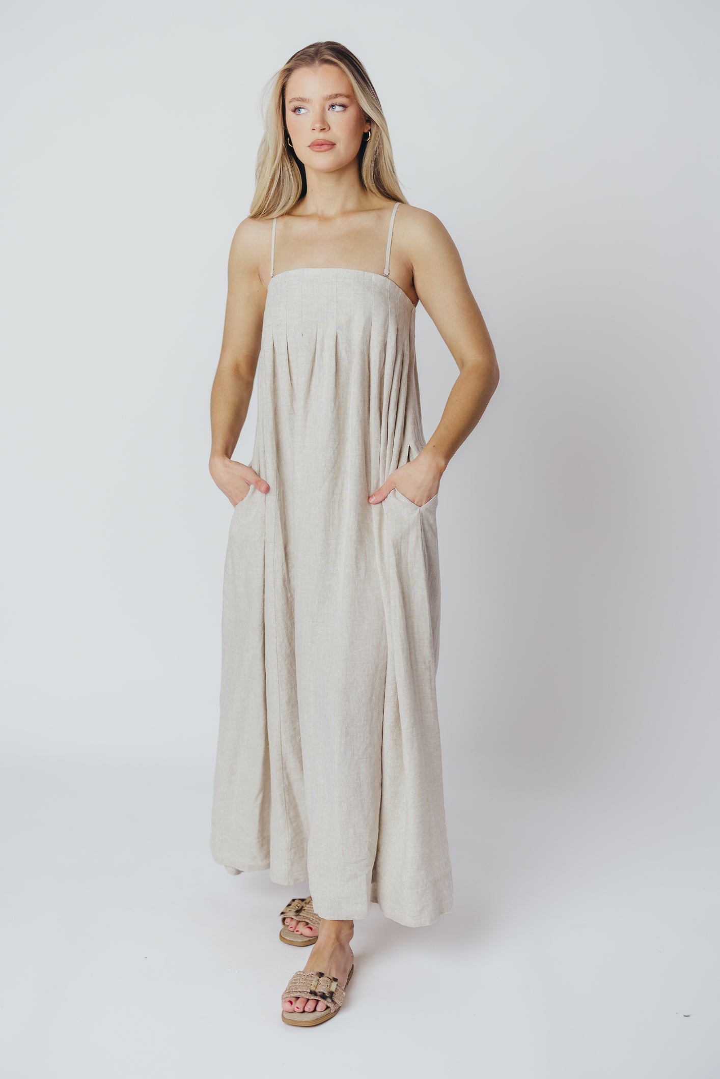 Zabina Maxi Dress in Linen - 100% Linen