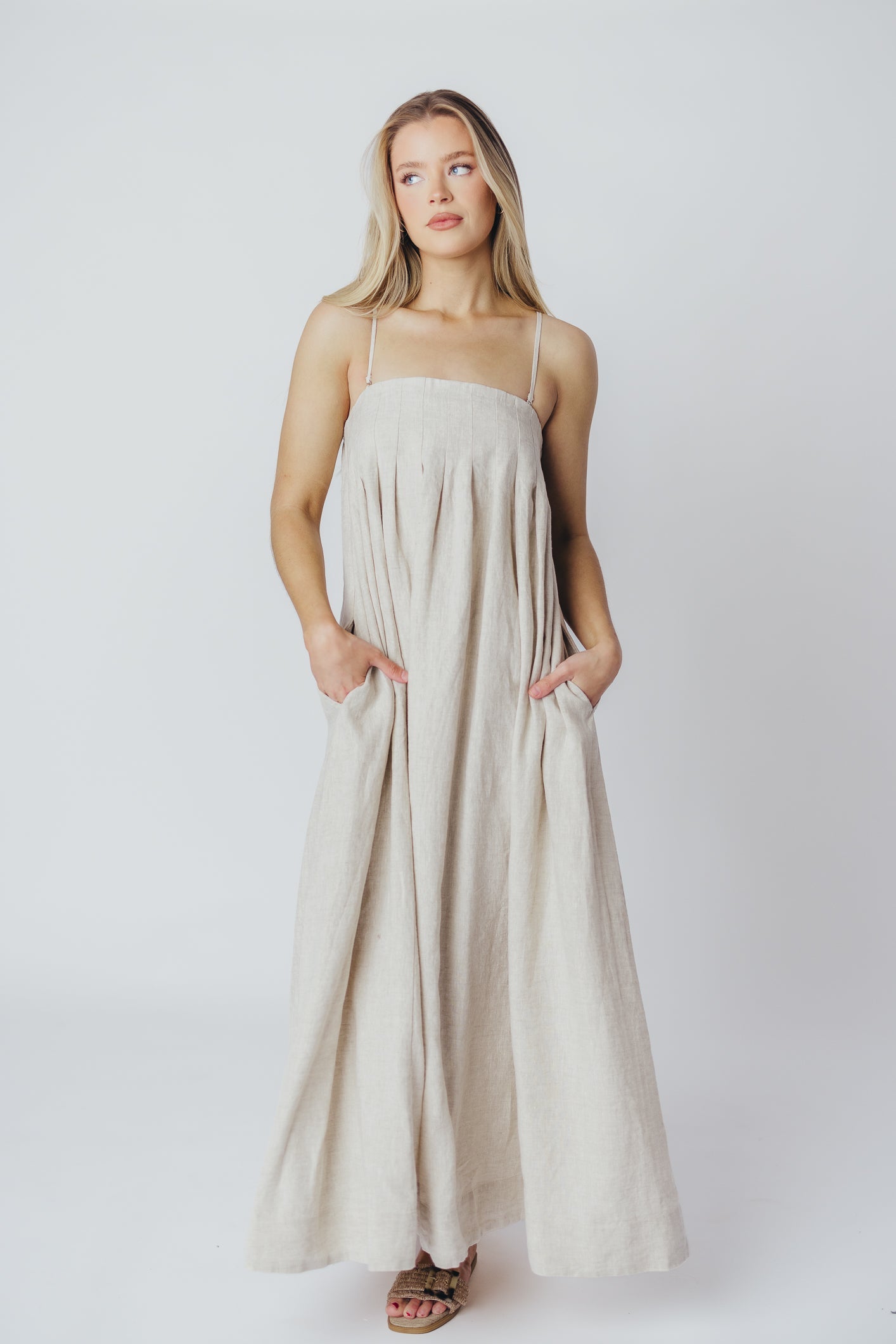 Zabina Maxi Dress in Linen - 100% Linen