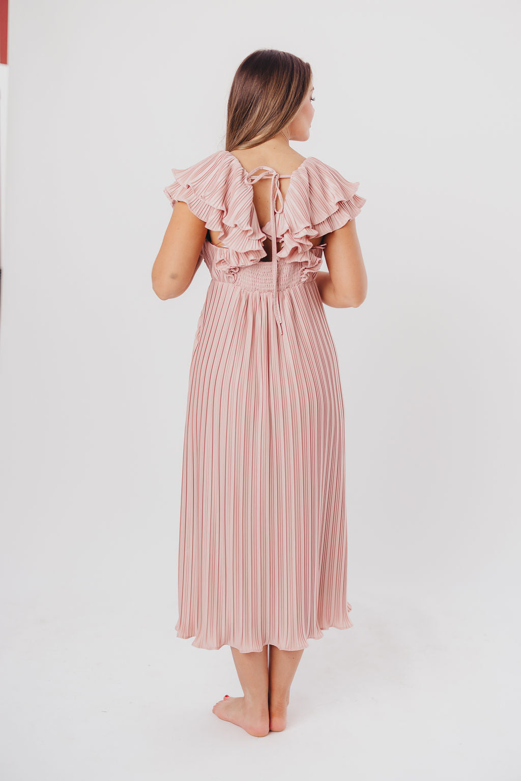 Lucky Charm Midi Dress in Tea Rose - Bump Friendly & Inclusive Sizing (S-3XL)