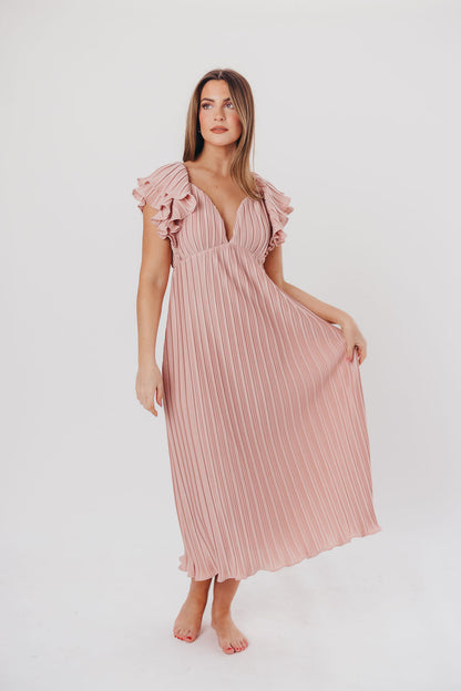 Lucky Charm Midi Dress in Tea Rose - Bump Friendly & Inclusive Sizing (S-3XL)