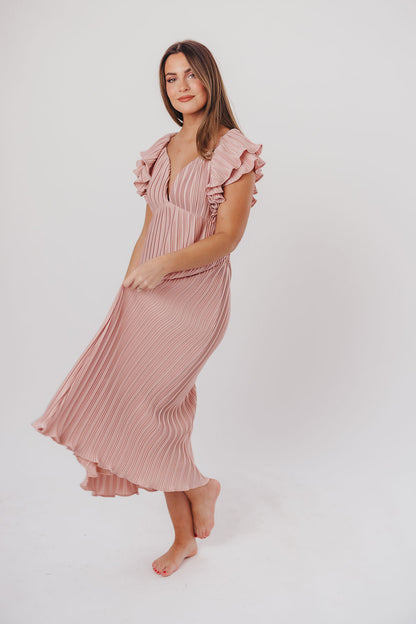 Lucky Charm Midi Dress in Tea Rose - Bump Friendly & Inclusive Sizing (S-3XL)