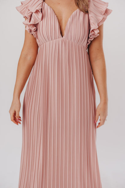 Lucky Charm Midi Dress in Tea Rose - Bump Friendly & Inclusive Sizing (S-3XL)