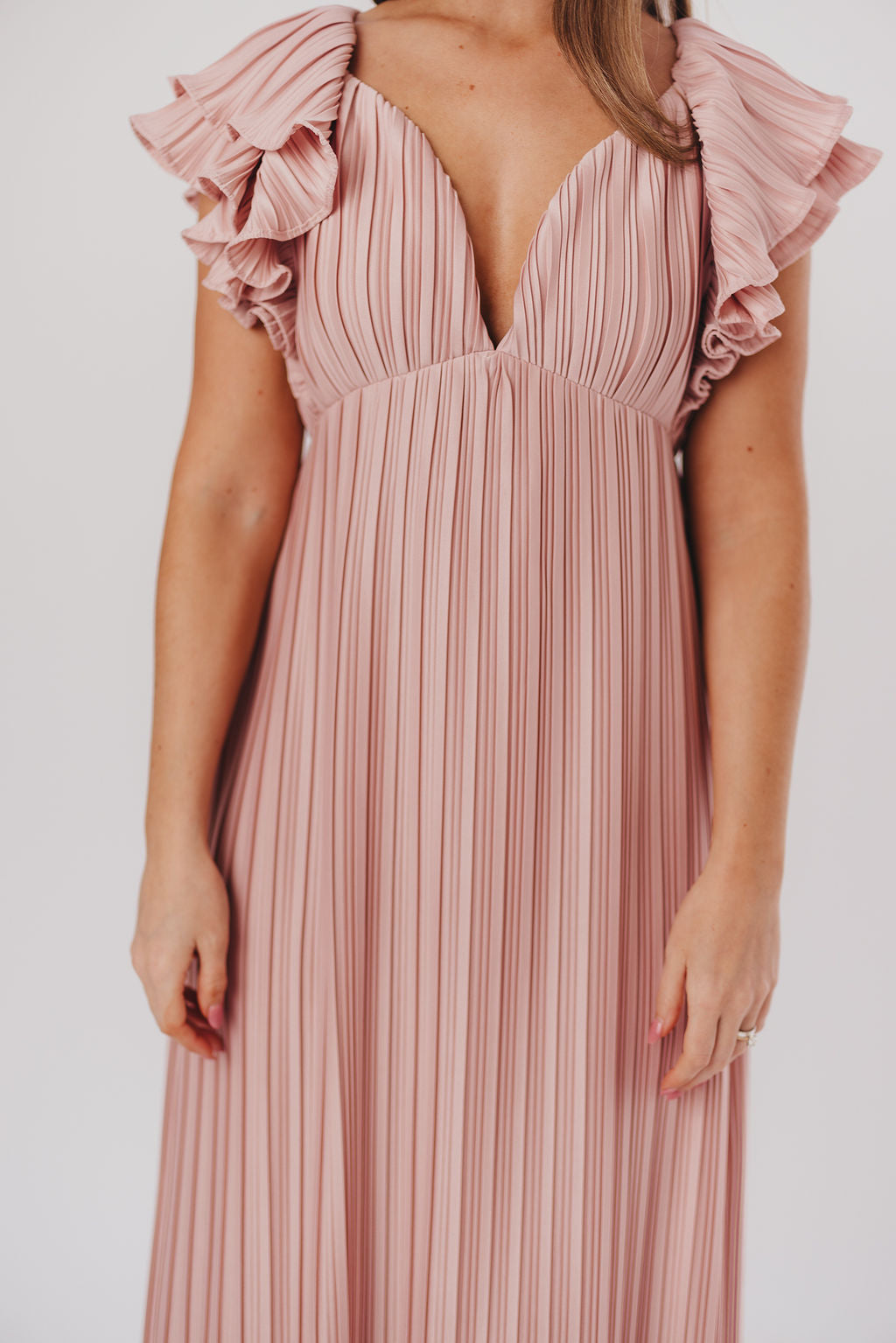 Lucky Charm Midi Dress in Tea Rose - Bump Friendly & Inclusive Sizing (S-3XL)