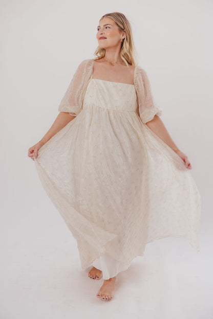 Mona Maxi Dress with Smocking in Butter Floral - Bump Friendly (S-3XL)