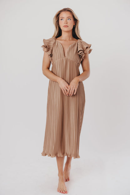 Lucky Charm Midi Dress in Mocha - Bump Friendly & Inclusive Sizing (S-3XL)