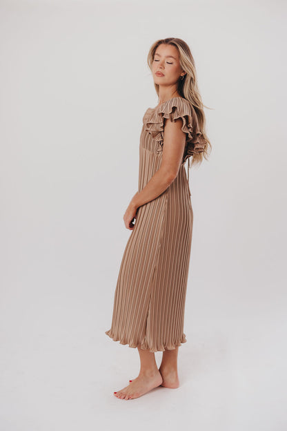 Lucky Charm Midi Dress in Mocha - Bump Friendly & Inclusive Sizing (S-3XL)