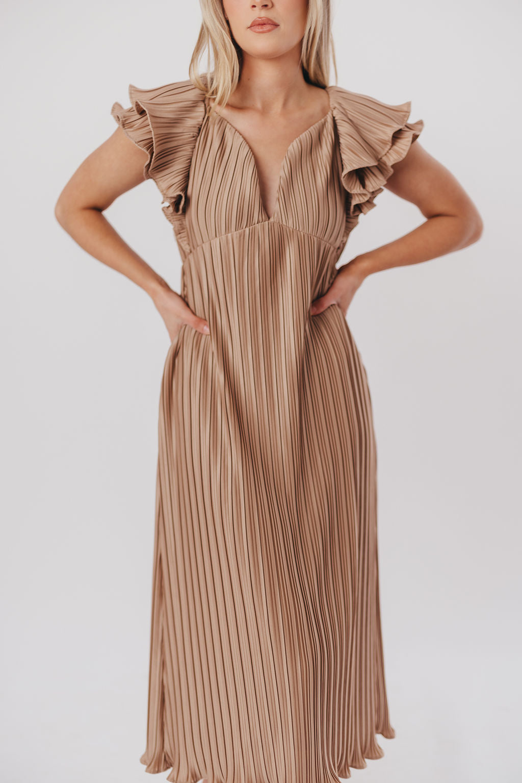 Lucky Charm Midi Dress in Mocha - Bump Friendly & Inclusive Sizing (S-3XL)