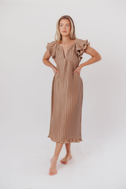 Lucky Charm Midi Dress in Mocha - Bump Friendly & Inclusive Sizing (S-3XL)