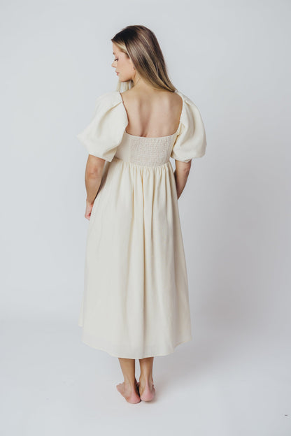 Hamilton Midi Dress in Ivory - Bump Friendly (S-XL)